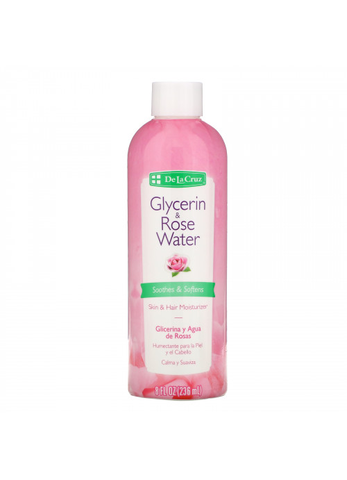 De La Cruz, Glycerin & Rose Water, Skin & Hair Moisturizer, 8 fl oz (236 ml)