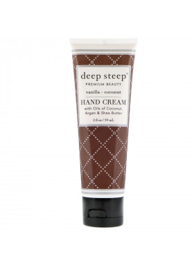 Deep Steep, Hand Cream, Vanilla - Coconut, 2 fl oz (59 ml)