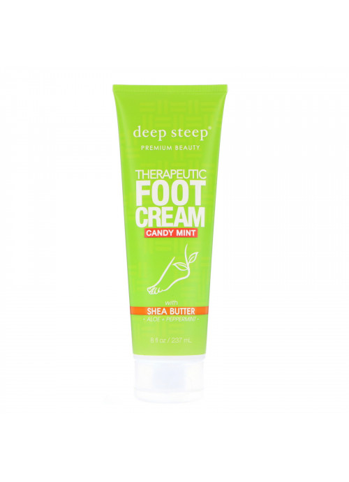 Deep Steep, Therapeutic Foot Cream, Candy Mint, 8 fl oz (237 ml)