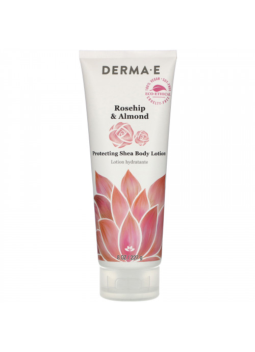 Derma E, Protecting Shea Body Lotion, Rosehip & Almond,  8 oz (227 g)