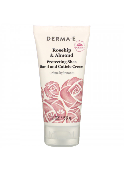 Derma E, Protective Shea Hand and Cuticle Cream, Rosehip & Almond, 2 oz (56 g)