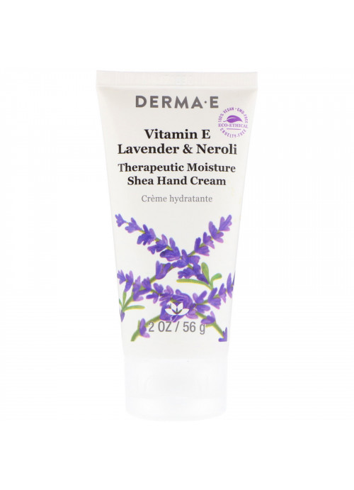Derma E, Therapeutic Moisture Shea Hand Cream, Vitamin E, Lavender & Neroli, 2 oz (56 g)