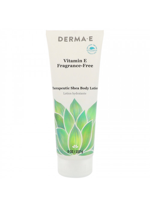 Derma E, Vitamin E Intensive Therapeutic Shea Body Lotion, Fragrance-Free, 8 fl oz (227 ml)
