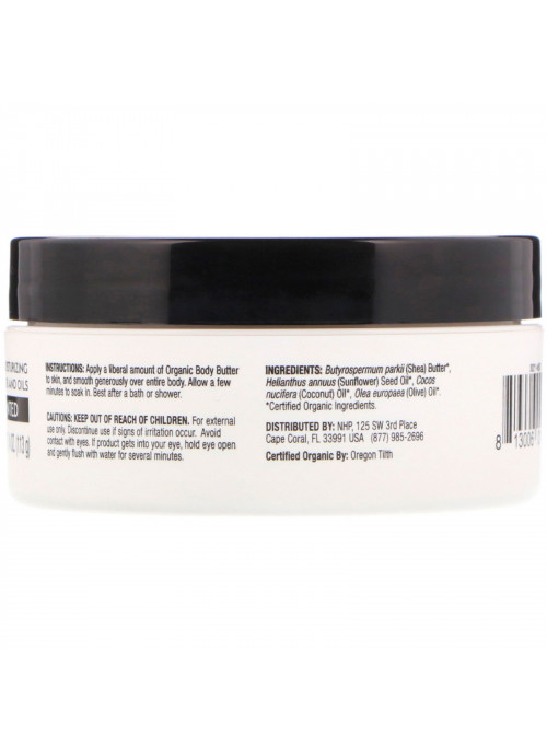 Dr. Mercola, Organic Moisturizing Body Butter, Unscented, 4 oz (113 g)