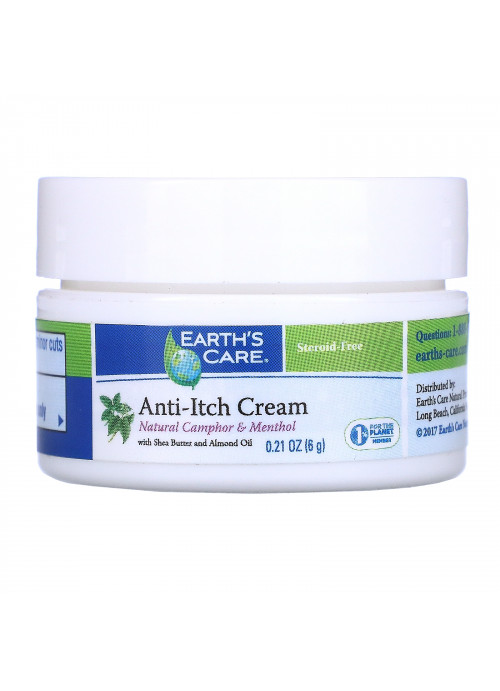 Earth's Care, Anti-Itch Cream, with Shea Butter and Almond Oil, 0.21 oz (6 g)
