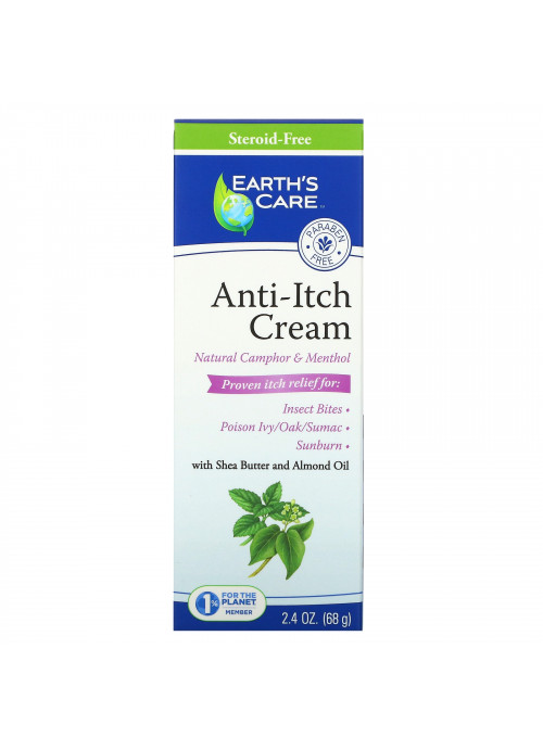 Earth's Care, Anti-Itch Cream, with Shea Butter and Almond Oil, 2.4 oz (68 g)