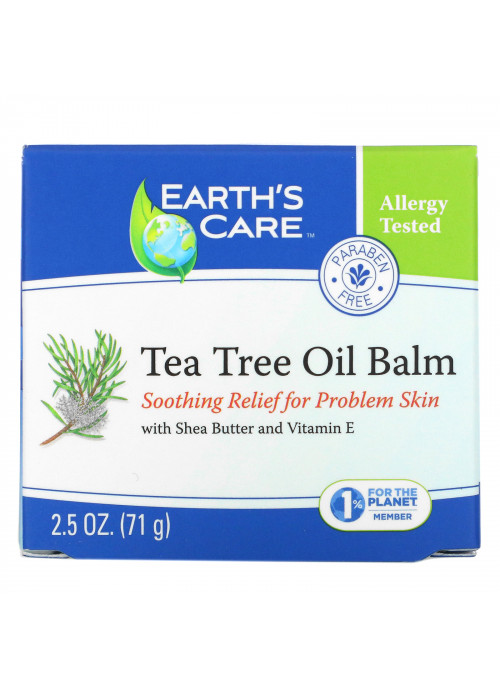 Earth's Care, Tea Tree Oil Balm, with Shea Butter and Vitamin E, 2.5 oz (71 g)