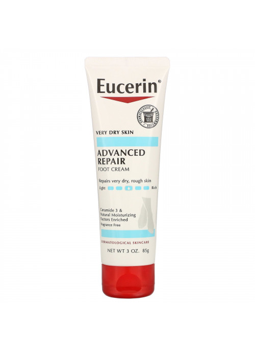 Eucerin, Advanced Repair, Light Feel Foot Creme, Fragrance Free, 3 oz (85 g)