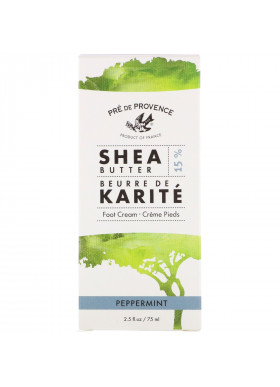 European Soaps, Pre De Provence, Shea Butter Foot Cream, Peppermint, 2.5 fl oz (75 ml)