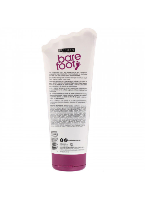 Freeman Beauty, Bare Foot, Hydrating, Foot Lotion, Peppermint & Plum, 5.3 fl oz (150 ml)
