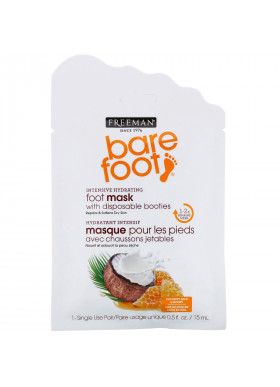 Freeman Beauty, Bare Foot, Intensive Hydrating, Foot Mask with Disposable Booties, Coconut Milk & Honey, 1 Single Use Pair