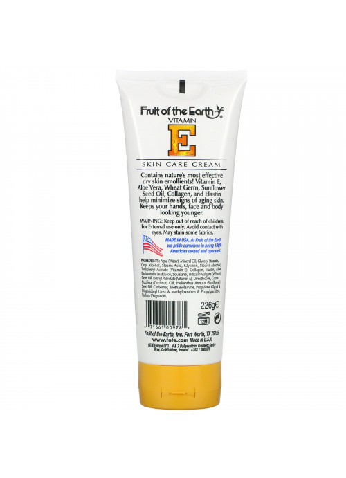 Fruit of the Earth, Vitamin E, Skin Care Cream,  8 oz (226 g)