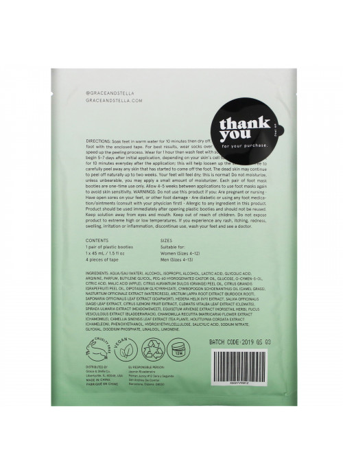 Grace & Stella, Dr. Pedicure Foot Peeling Mask, Original, 1 Pair, 1.5 fl oz (45 ml)