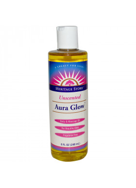 Heritage Store, Aura Glow, Body & Massage Oil, Unscented, 8 fl oz (240 ml)