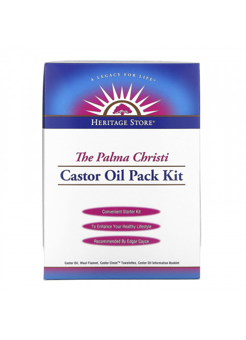 Heritage Store, The Palma Christi Castor Oil Pack Kit, 4 Piece Kit