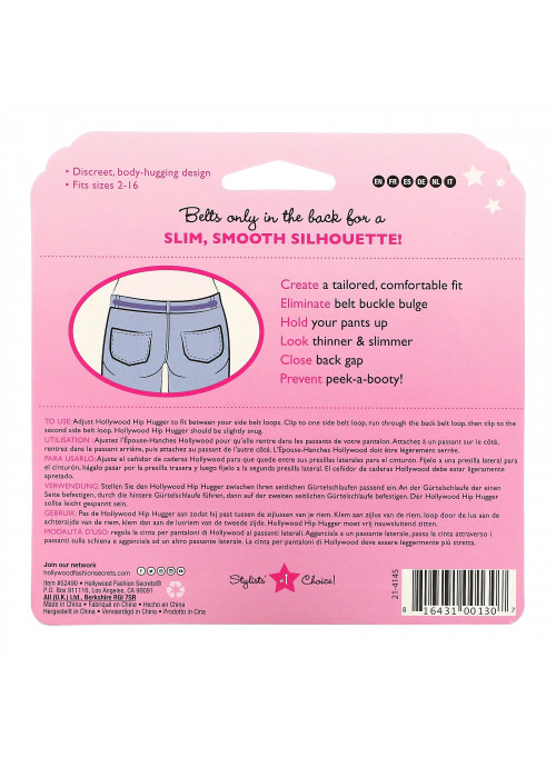 Hollywood Fashion Secrets, Hip Hugger Strap, Black, 1 Elastic Band
