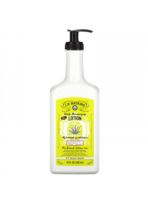 J R Watkins, Daily Moisturizing Lotion, Aloe & Green Tea, 18 fl oz (532 ml)
