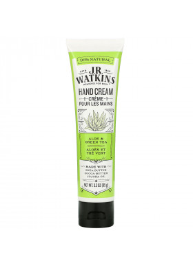 J R Watkins, Hand Cream, Aloe & Green Tea, 3.3 oz (95 g)