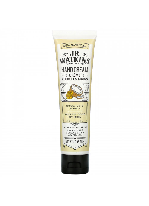 J R Watkins, Hand Cream, Coconut & Honey, 3.3 oz (95 g)