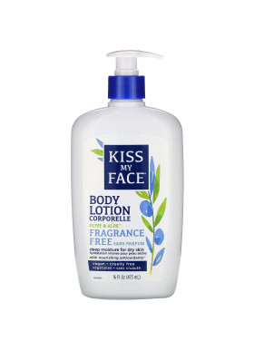 Kiss My Face, Body Lotion, Olive & Aloe, Fragrance Free, 16 fl oz (473 ml)