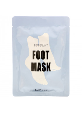 Lapcos, Foot Mask, Peppermint, 1 Pair, 0.60 fl oz (18 ml)