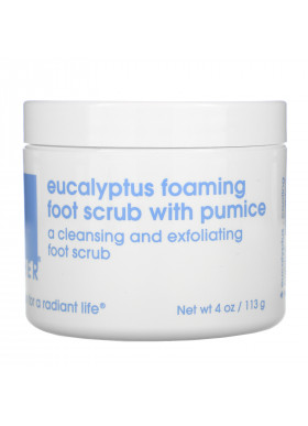 Lather, Eucalyptus Foaming Foot Scrub with Pumice, 4 oz (113 g)