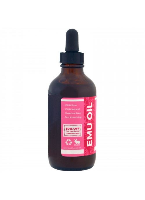 Leven Rose, 100% Pure & Organic Emu Oil, 4 fl oz (118 ml)