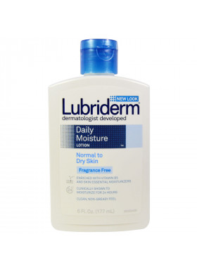 Lubriderm, Daily Moisture Lotion, Normal to Dry Skin, Fragrance Free, 6 fl oz (177 ml)