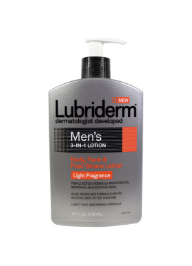 Lubriderm, Men's 3-In-1 Lotion, Body, Face & Post-Shave Lotion, 16 fl oz (473 ml)