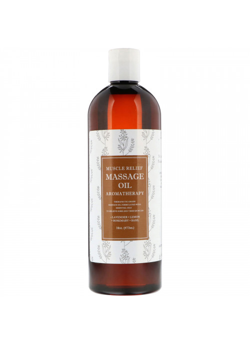 Maple Holistics, Muscle Relief Massage Oil, Aromatherapy, 16 oz (473 ml)