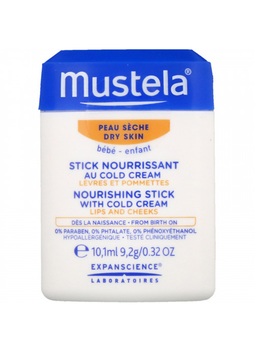 Mustela, Baby, Nourishing Stick With Cold Cream, For Dry Skin, 0.32 fl (10.1 ml)