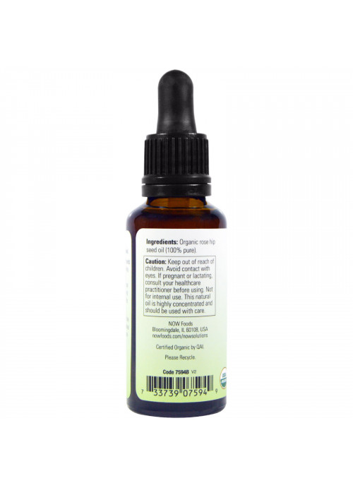 Now Foods, Solutions, Certified Organic Rose Hip Seed Oil, 1 fl oz (30 ml)