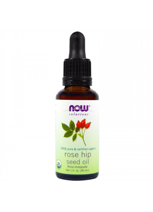 Now Foods, Solutions, Certified Organic Rose Hip Seed Oil, 1 fl oz (30 ml)
