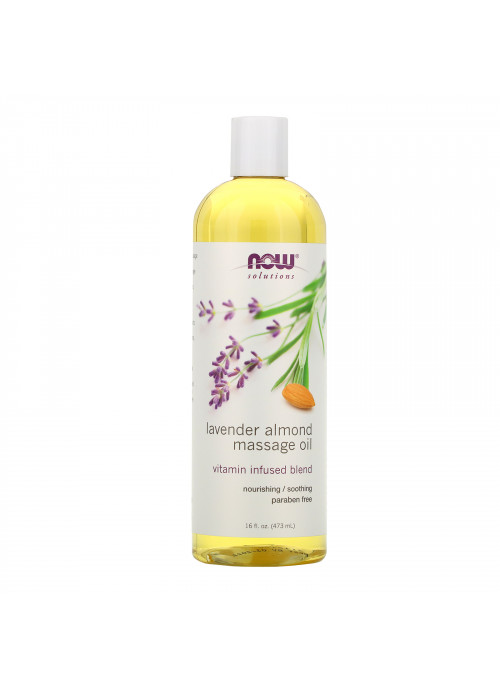 Now Foods, Solutions, Lavender Almond Massage Oil, 16 fl oz (473 ml)