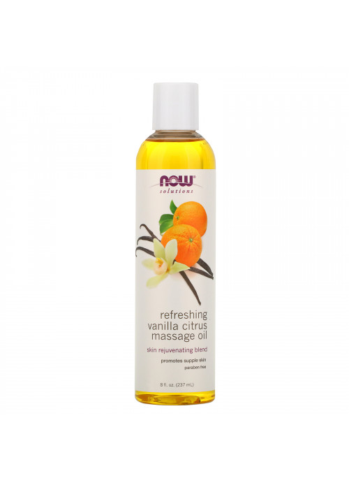 Now Foods, Solutions, Refreshing Vanilla Citrus Massage Oil, 8 fl oz (237 ml)