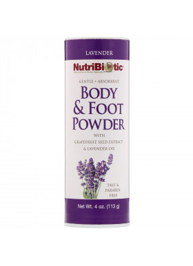 NutriBiotic, Body & Foot Powder with Grapefruit Seed Extract & Lavender Oil, Lavender, 4 oz (113 g)