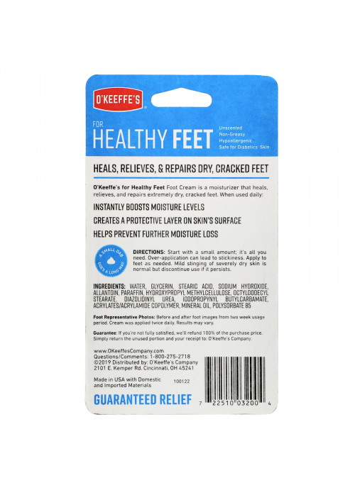 O'Keeffe's, For Healthy Feet, Foot Cream, 3.2 oz (91 g)