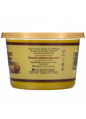 Okay Pure Naturals, African Shea  Butter, Yellow Smooth, 13 oz (368 g)