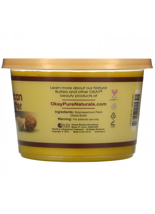 Okay Pure Naturals, African Shea  Butter, Yellow Smooth, 13 oz (368 g)