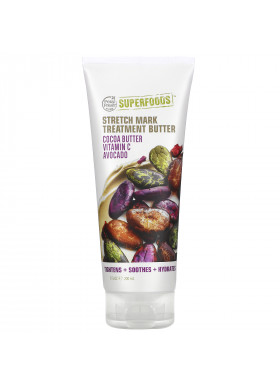 Petal Fresh, Pure, SuperFoods For Body, Stretch Out Stretch Mark Treatment Butter, Cocoa Butter, Vitamin E & Avocado, 7 fl oz (200 ml)