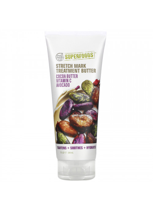 Petal Fresh, Pure, SuperFoods For Body, Stretch Out Stretch Mark Treatment Butter, Cocoa Butter, Vitamin E & Avocado, 7 fl oz (200 ml)