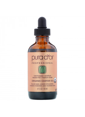Pura D'or, Professional, Organic Castor Oil, 4 fl oz (118 ml)