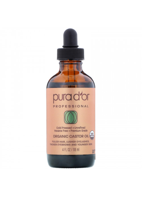 Pura D'or, Professional, Organic Castor Oil, 4 fl oz (118 ml)