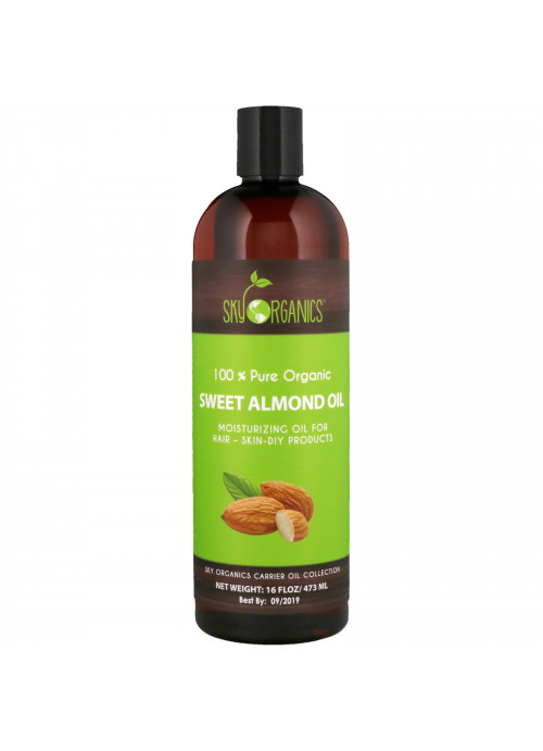 Sky Organics, 100% Pure Organic, Sweet Almond Oil, 16 fl oz (473 ml)
