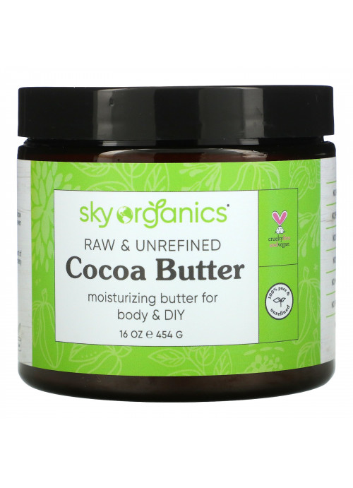Sky Organics, Raw & Unrefined Cocoa Butter, 16 oz (454 g)