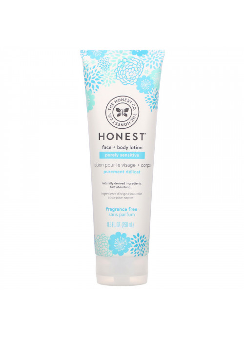 The Honest Company, Purely Sensitive, Face + Body Lotion, Fragrance Free, 8.5 fl oz (250 ml)