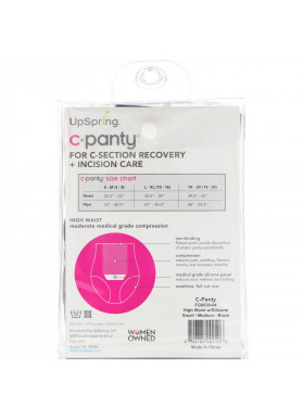 UpSpring, C-Panty, For C-Section Recovery, Black, Size S/M