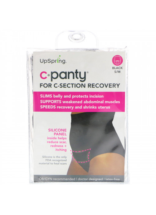 UpSpring, C-Panty, For C-Section Recovery, Black, Size S/M