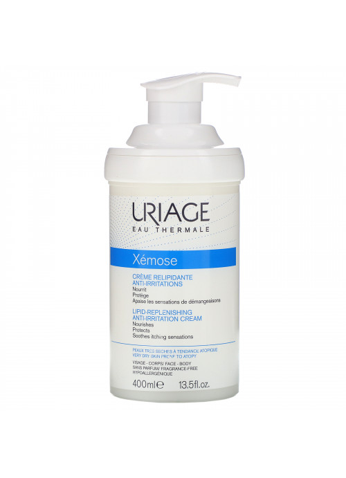 Uriage, Xemose, Lipid-Replenishing Anti-Irritation Cream, Fragrance-Free, 13.5 fl oz (400 ml)