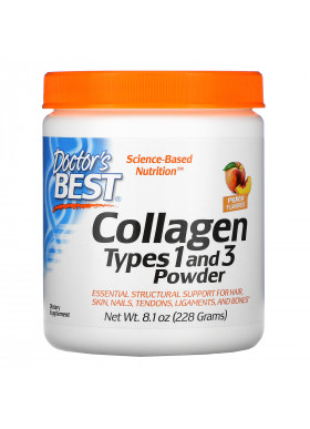 Doctor's Best, Collagen Types 1 and 3 Powder, Peach Flavored, 8.1 oz (228 g)
